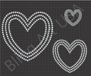 Heart Rhinestone Files Templates Pattern Bling Love SVG PLT EPS PDF Stone Stencil Romance System Easy Hearts Sticky Flock Lust Color